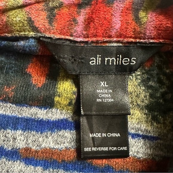 Ali Miles Lagenlook Artsy Abstract Art Knit Wire Collar Jacket XL - Picture 6 of 12